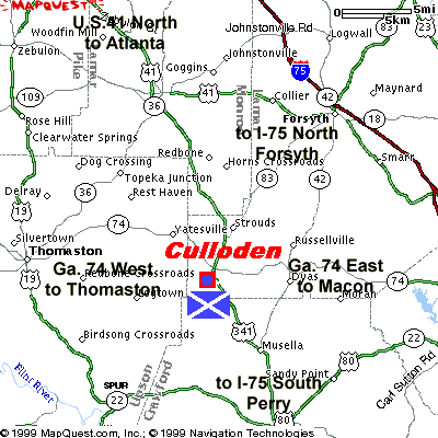 Area map of Culloden, Georgia
